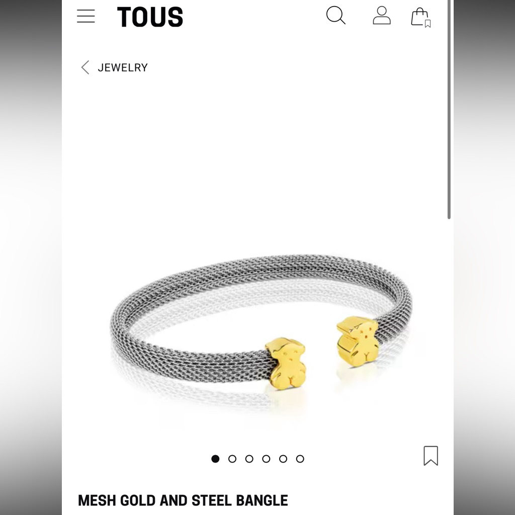 Authentic Tous Steel And 18k Gold Mesh Bracelet
